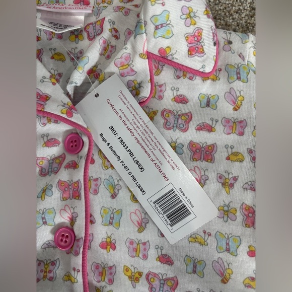 NWT American Girl BITTY BABY TWIN BUGS & BUTTERFLY PAJAMAS GIRLS SIZE 6/6X - Picture 3 of 9